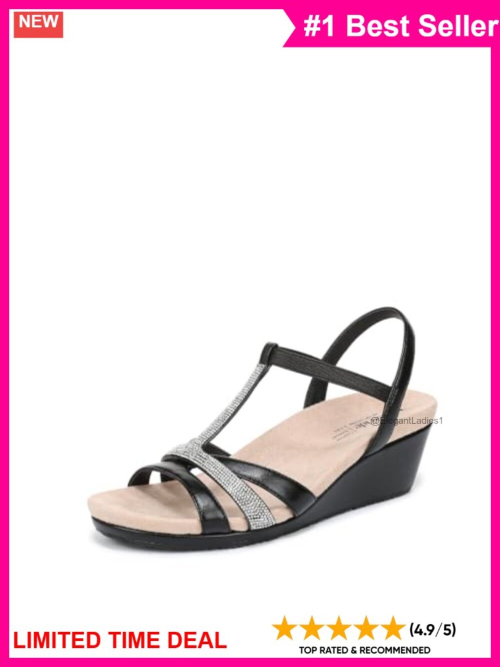 LifeStride Mimosa Wedge Sandal Polyurethane 1.875in Heel Open Toe Women's